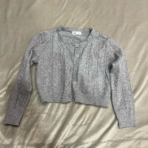 SHEIN Heather Gray Cable Knit Sweater